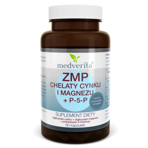 Medverita - ZMP chelaty Cynku i Magnezu + P-5-P - 60 kapsułek